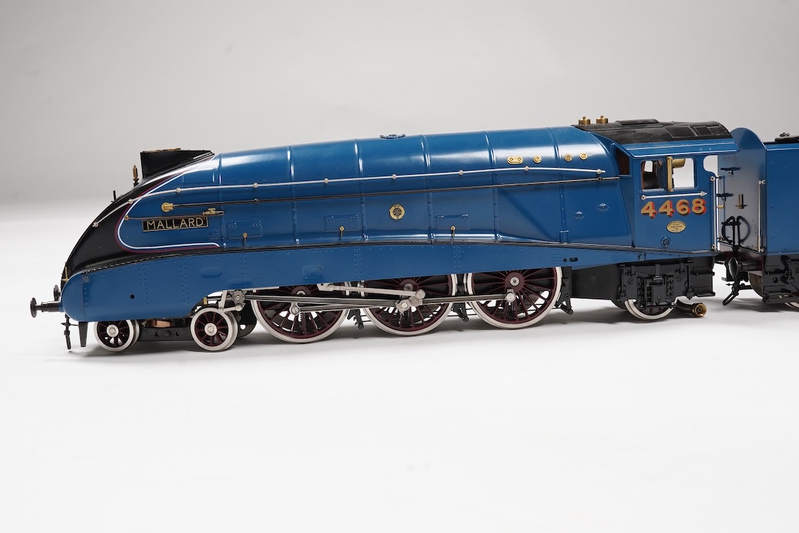 A Gauge One Aster Hobbies live steam LNER Class A4, 4-6-2 tender locomotive, Mallard 4468, the factory ‘Built Up’ version, spirit fired working three cylinder motion, with assembly instructions, operating instructions, a